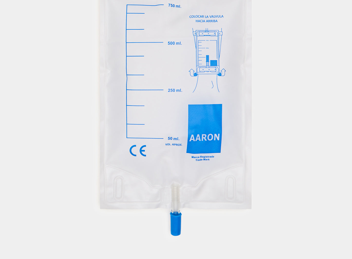 Bolsa de orina AARON® 750 ml para pierna con VAR y válvula de salida. 20 unidades. - AARON