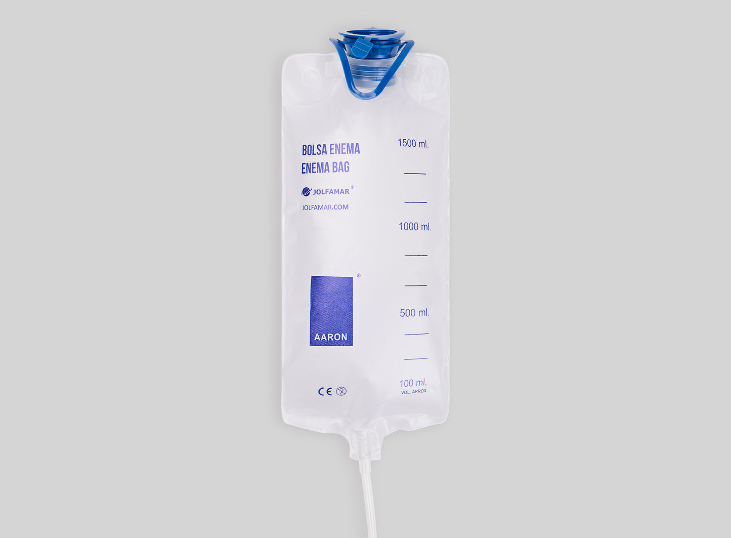 Bolsa de enema AARON® para el hogar, 1500ml. Kit de Enema para aliviar el estreñimiento. 1U. Envasada individualmente y Esterilizada. - AARON