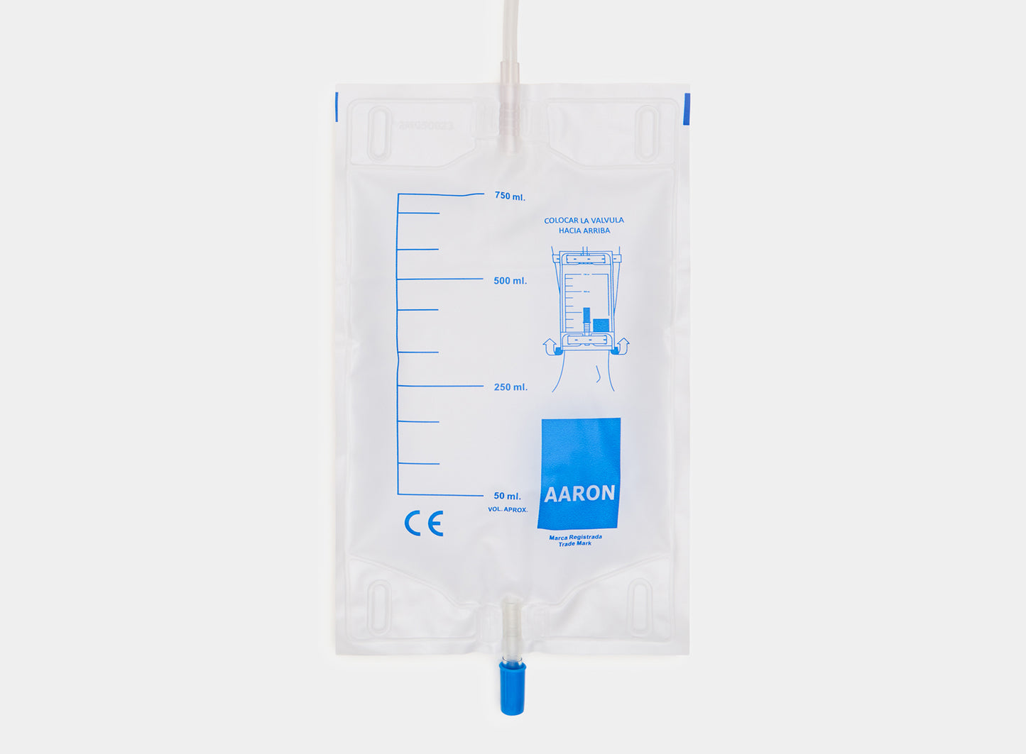 Bolsa de orina AARON® 750 ml para pierna con VAR y válvula de salida. 20 unidades. - AARON
