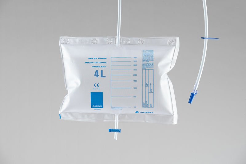 Bolsa de orina 4 litros 4000ml con válvula de vaciado. 5 unidades - AARON