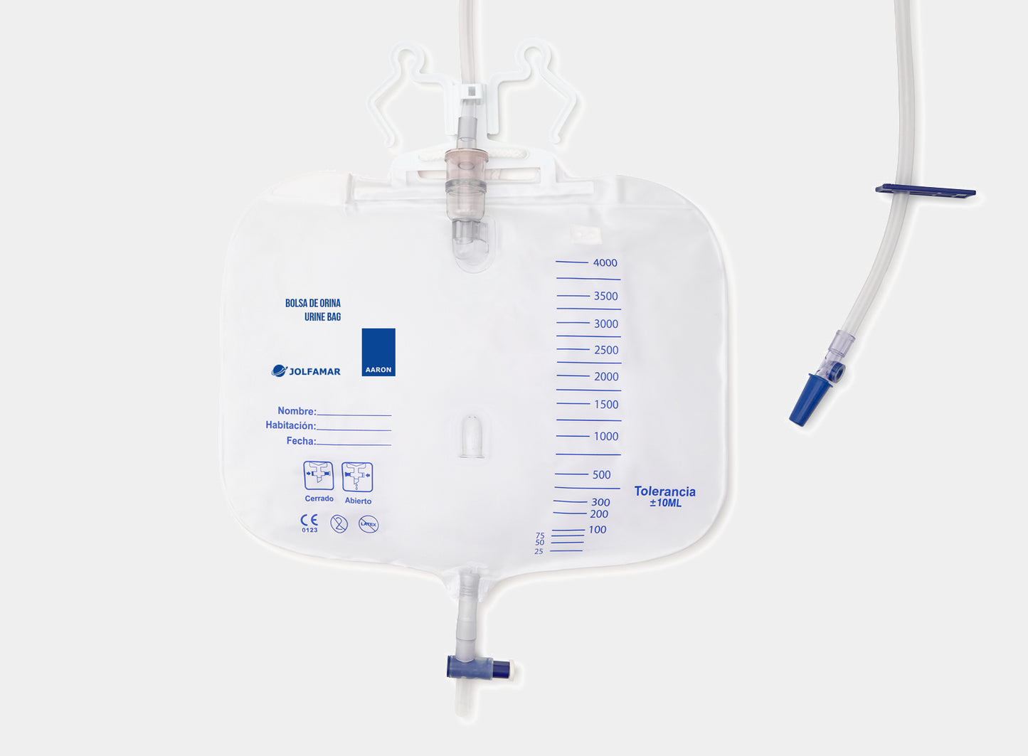 Bolsa de orina AARON® 2000 ml estéril con VAR y válvula de salida 5 unidades.