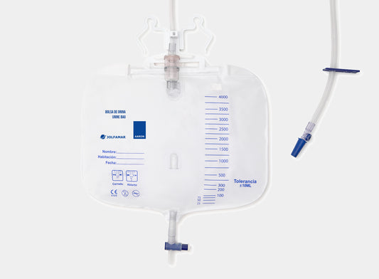 Bolsa de orina AARON® 2000 ml estéril con VAR y válvula de salida 5 unidades.