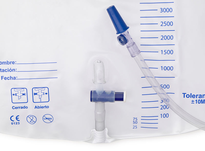 Bolsa de orina AARON® 2000 ml estéril con Pera y válvula de salida 5 unidades.