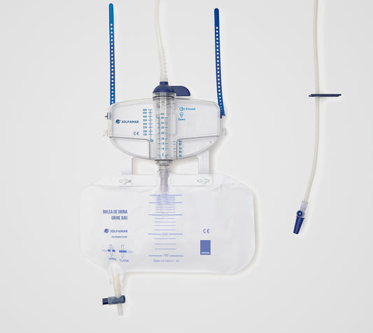 Bolsa de orina AARON® 2000 ml estéril con Urinómetrode 500ml y válvula de salida. 5 unidades.